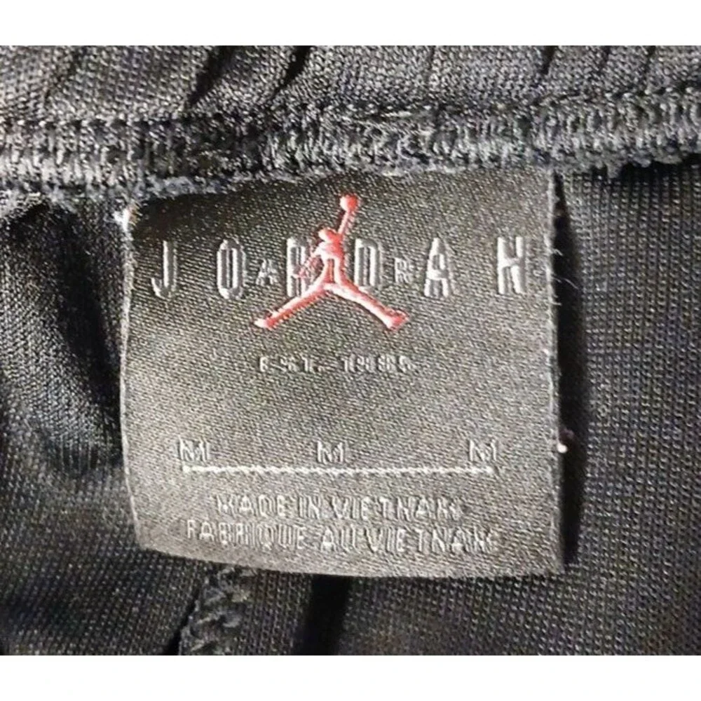 Nike Air Jordan Pants Medium Black Track Joggers Jumpman Side Stripe 28x30   T16